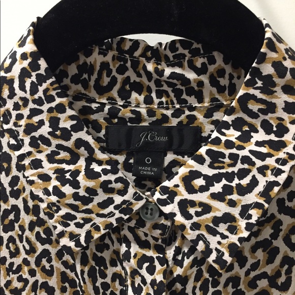 JCrew Silk Button-up Shirt in Cheetah Print - Picture 2 of 3